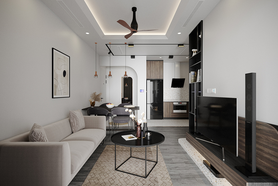 Thiết kế trọn gói căn hộ 75m2 – Tây Hồ Residence – anh Huấn