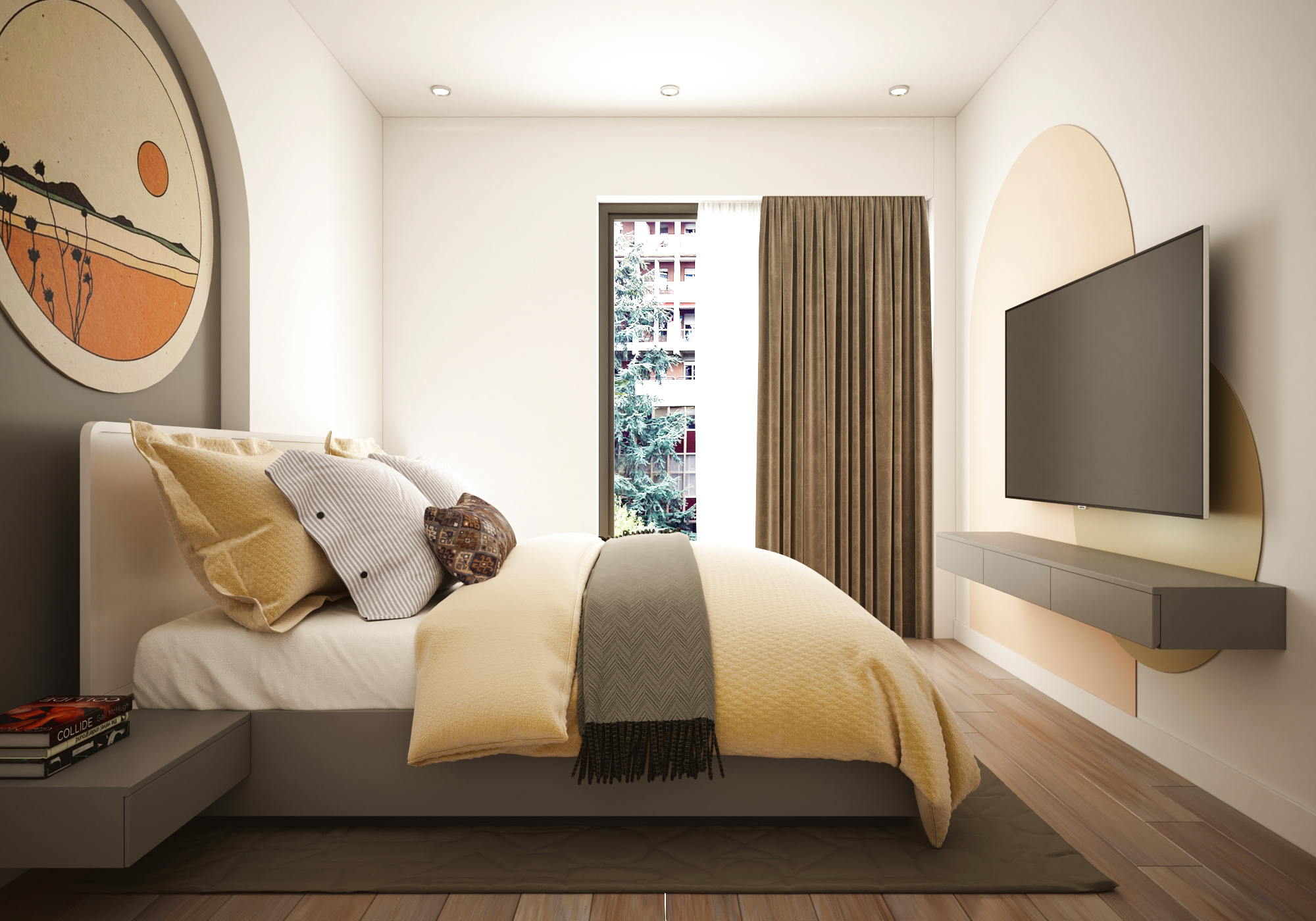 Thiết kế nội thất phòng ngủ 15m2 – Tây Hồ Residence – anh Long
