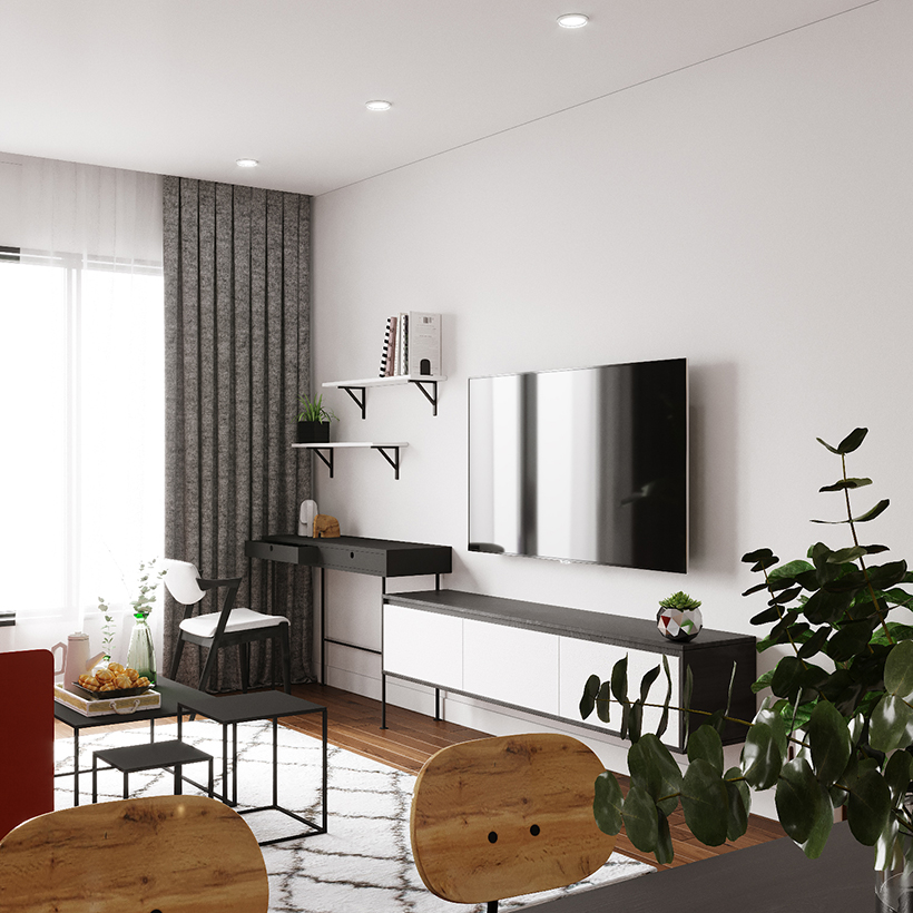 Mẫu thiết kế căn hộ 53m2 – Emerald Celadon City – chị An
