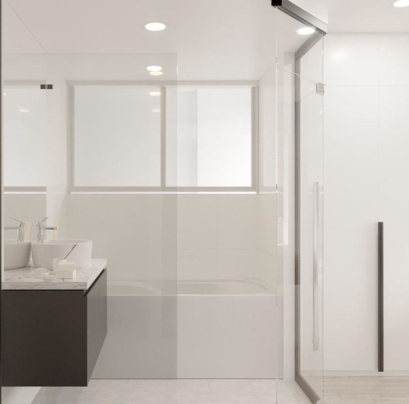 Thiết kế mẫu nội thất phòng tắm 4m2 – Hoà Bình Green City
