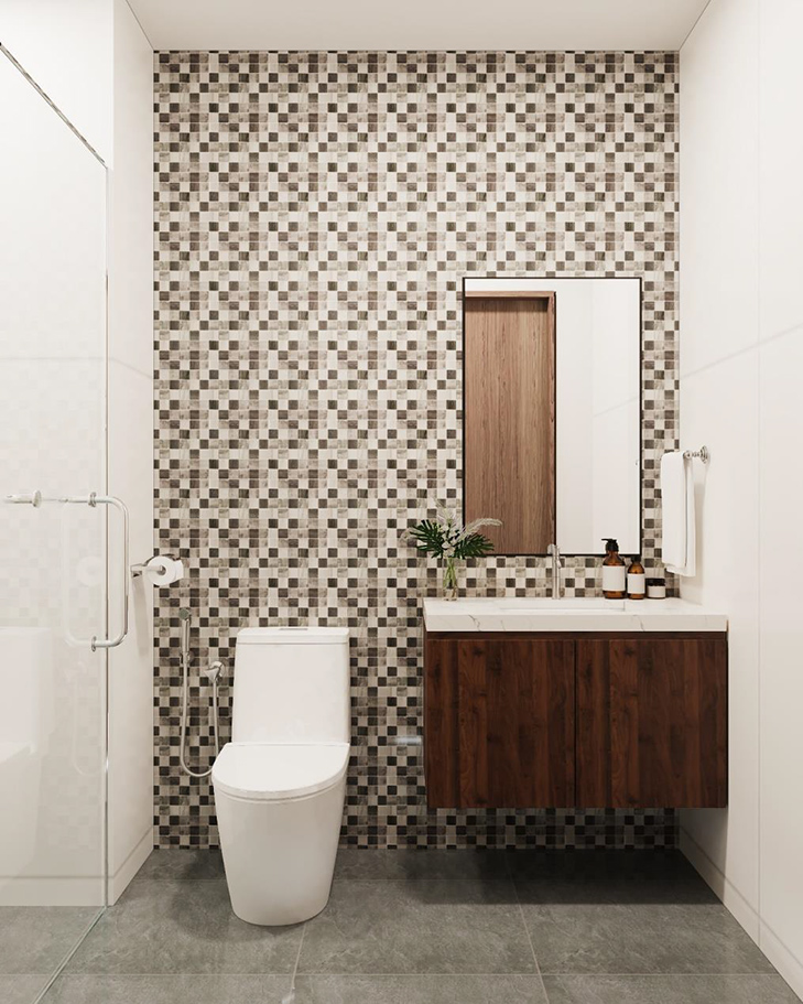 Thiết kế mẫu nội thất phòng tắm nhỏ 5m2 – Gamuda Hoàng Mai