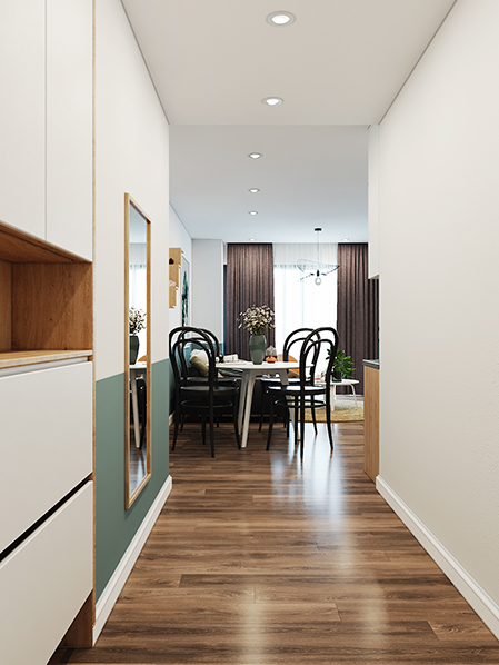Thiết kế nội thất phòng khách 32m2 – Intracom – anh Hưng