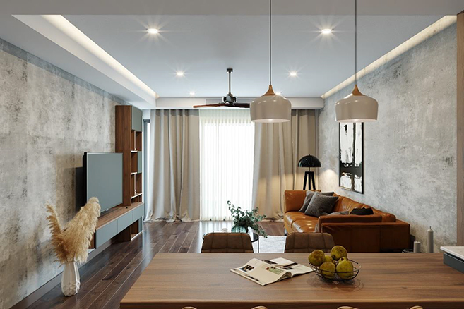 Thiết kế nội thất phòng khách 30m2 – D’Le Roi Soleil
