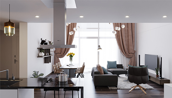 Thiết kế nội thất phòng khách 28m2 – Vista Verde, HCMC