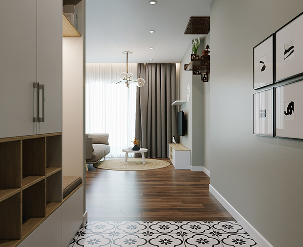 Thiết kế nội thất phòng khách 25m2 – D’Capitale – anh Dũng
