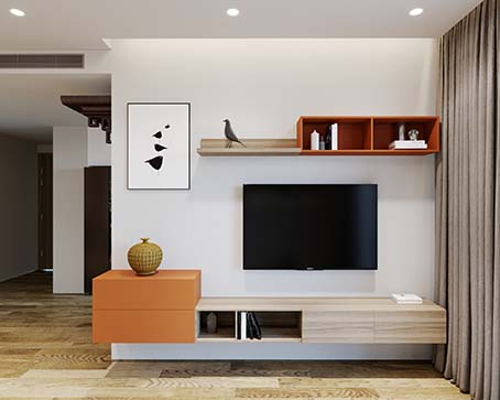 Thiết kế nội thất phòng khách hiện đại 24m2 – 6th Element