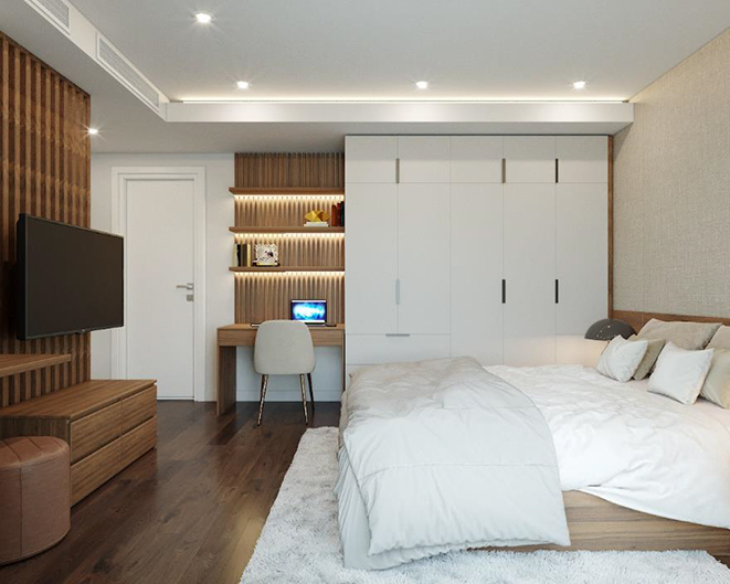 Thiết kế nội thất phòng ngủ 18m2 – D’Le Roi Soleil