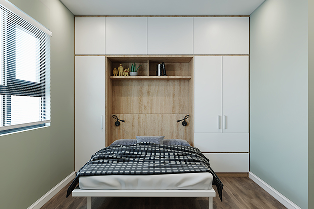 Thiết kế nội thất phòng ngủ 28m2 – Intracom – anh Hưng