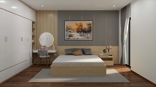 Thiết kế nội thất phòng ngủ 22m2 – The Legacy Thanh Xuân
