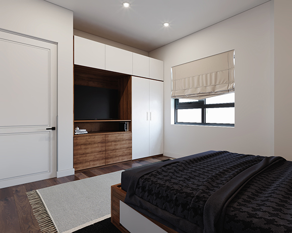Thiết kế nội thất phòng ngủ vợ chồng 32m2 – Mipec City View