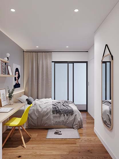 Thiết kế nội thất phòng ngủ 16m2 – The Legacy Thanh Xuân