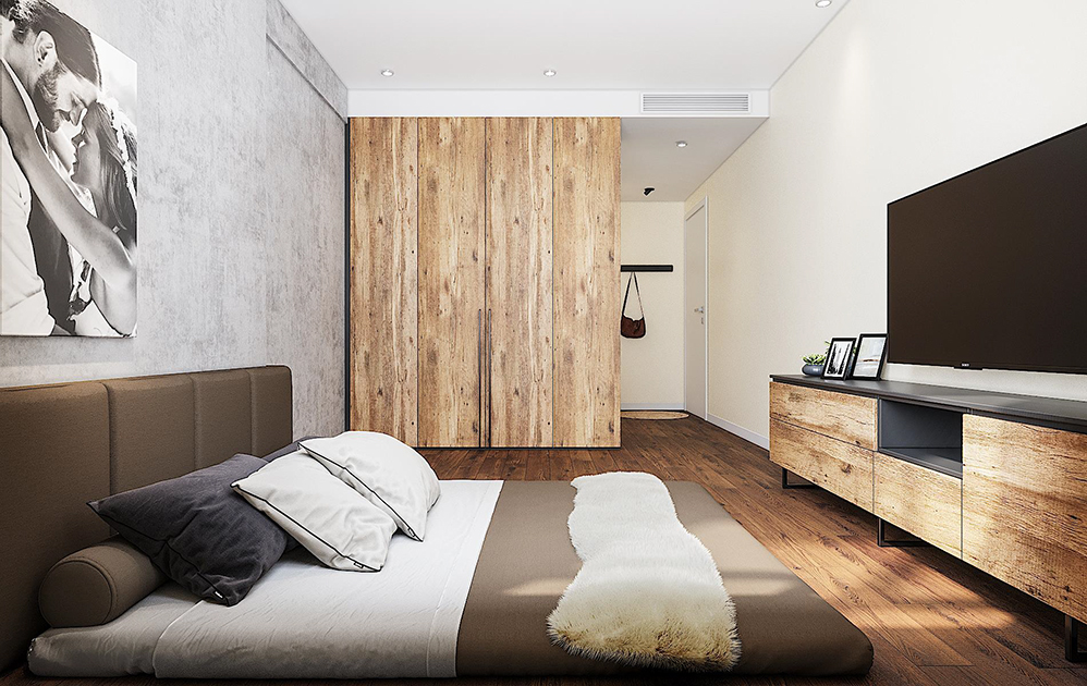 Thiết kế nội thất phòng ngủ 24m2 – Kosmo Tây Hồ – Anh Hưng
