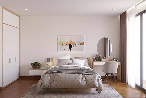 Thiết kế nội thất phòng ngủ 28m2 – Vinhomes Gardenia