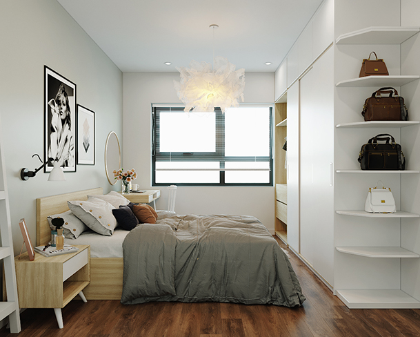 Thiết kế nội thất phòng ngủ 25m2 – D’Capitale – anh Dũng