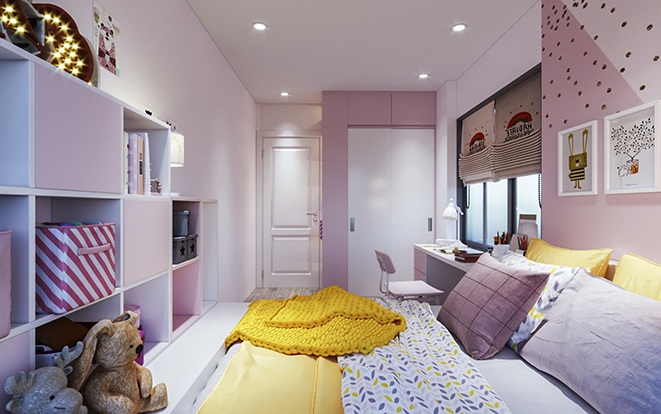 Thiết kế nội thất phòng ngủ 24m2 – Chung cư Bồ Đề, Hà Nội