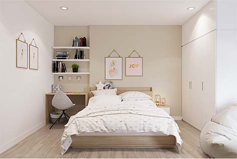 Thiết kế nội thất phòng ngủ vợ chồng 18m2 – Sunsquare