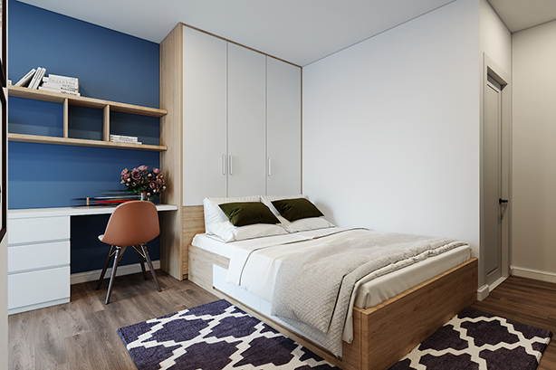 Thiết kế nội thất phòng ngủ 25m2 – Intracom – anh Hưng