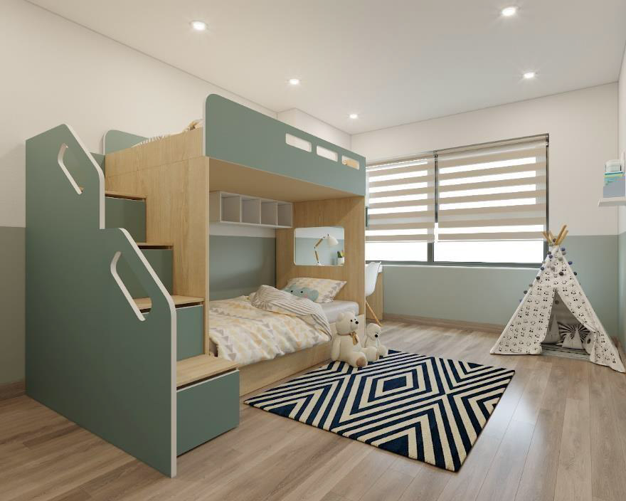 Thiết kế nội thất phòng ngủ trẻ em 15m2 – Ngoại Giao Đoàn