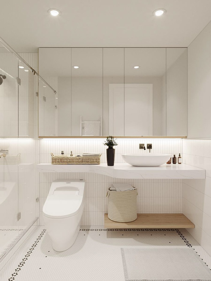 Thiết kế mẫu nội thất phòng tắm 4m2 – Park Hill – Times City