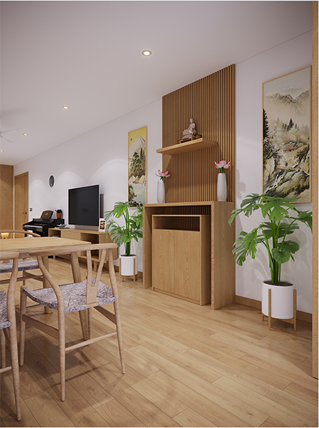 Thiết kế mẫu nội thất phòng khách độc đáo 32m2 – Horizon