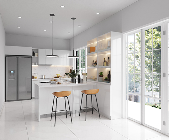 Thiết kế bếp ấn tượng giúp mang lại vẻ đẹp hoàn mỹ cho không gian gia đình bạn. 