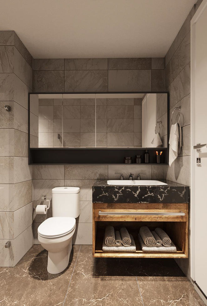Thiết kế nội thất phòng tắm 6m2 – Kosmo Tây Hồ – anh Hưng