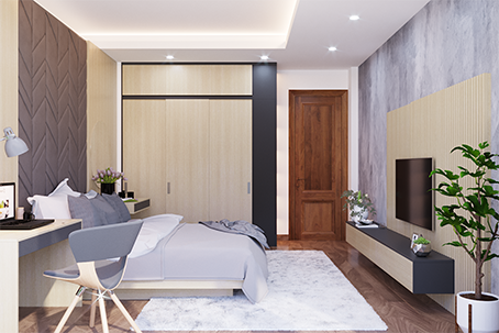 Thiết kế nội thất phòng ngủ 32m2 – Lý Nam Đế, Hà Nội