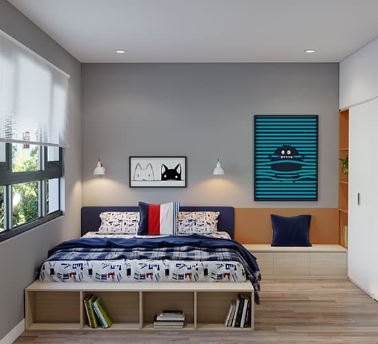 Thiết kế nội thất phòng ngủ 24m2 – Berriver Long Biên