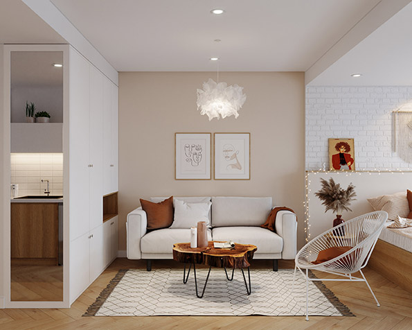 Mẫu thiết kế căn hộ 46m2 -Vinhomes Smart City – anh Hưng