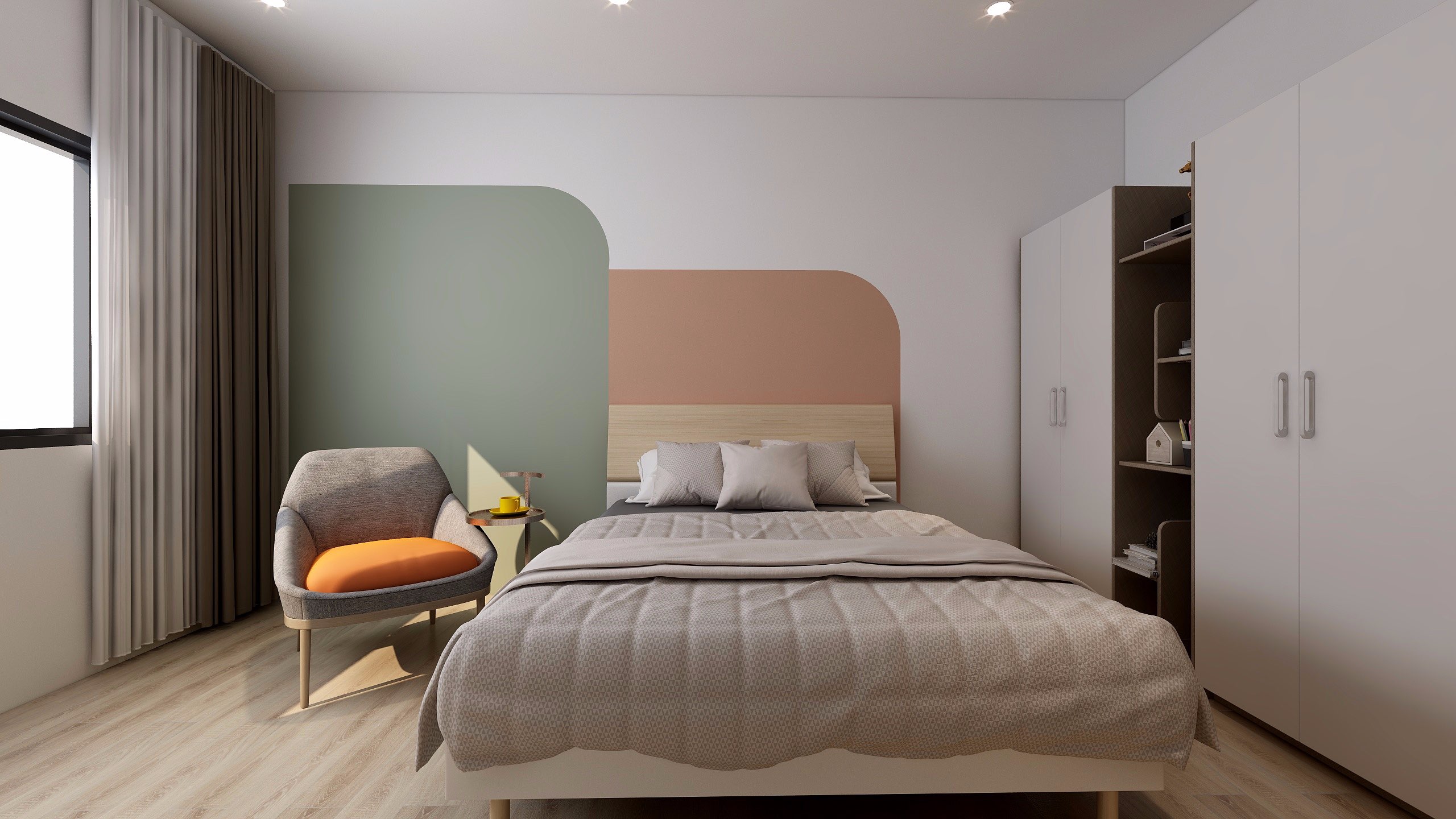 Không chỉ màu sắc, lựa chọn giường nằm, ghế ngồi chân cao thanh cảnh biến tấu linh hoạt cũng giúp phòng ngủ của bạn giàu sức hút hơn