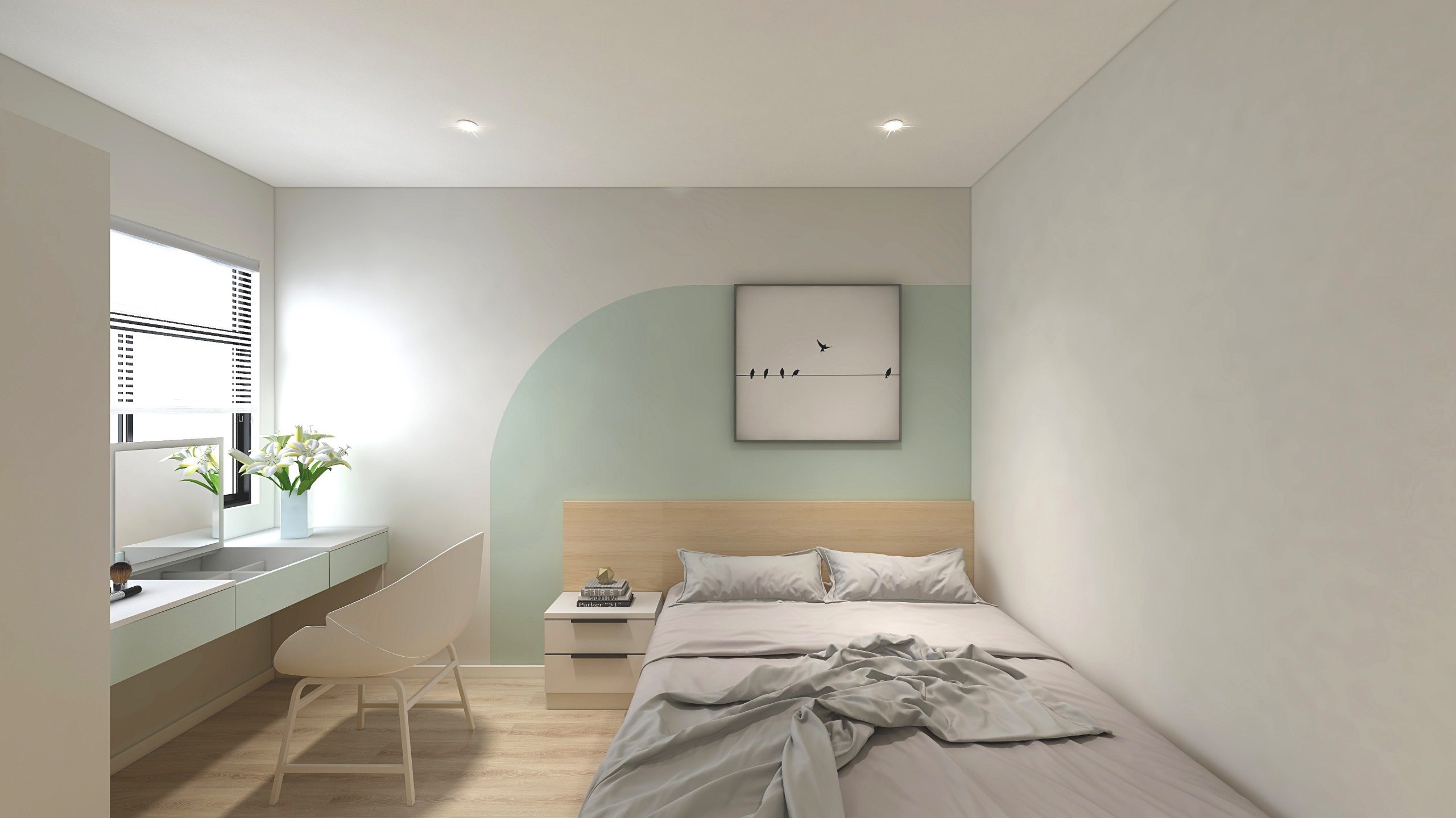 Mẫu thiết kế căn hộ 53m2 -Vinhomes Smart City – chị Hoa