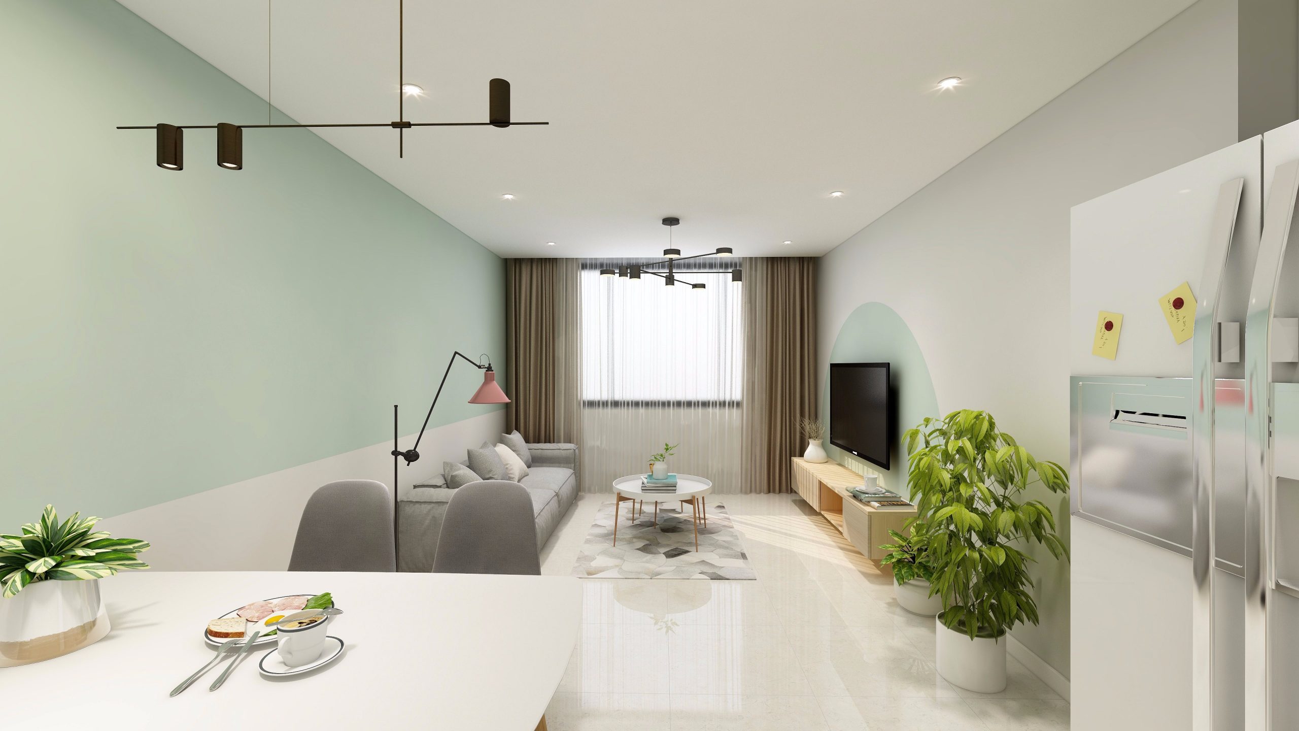 Nội thất phòng khách 8m2 – Vinhomes Smart City – chị Hoa