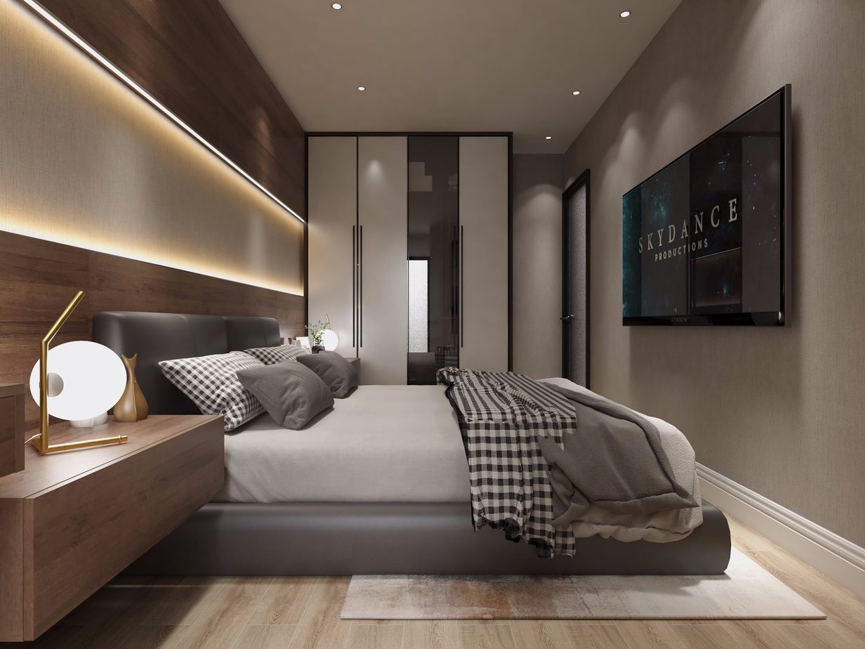 Thiết kế nội thất phòng ngủ 22m2 – anh Dương – chung cư Central Point