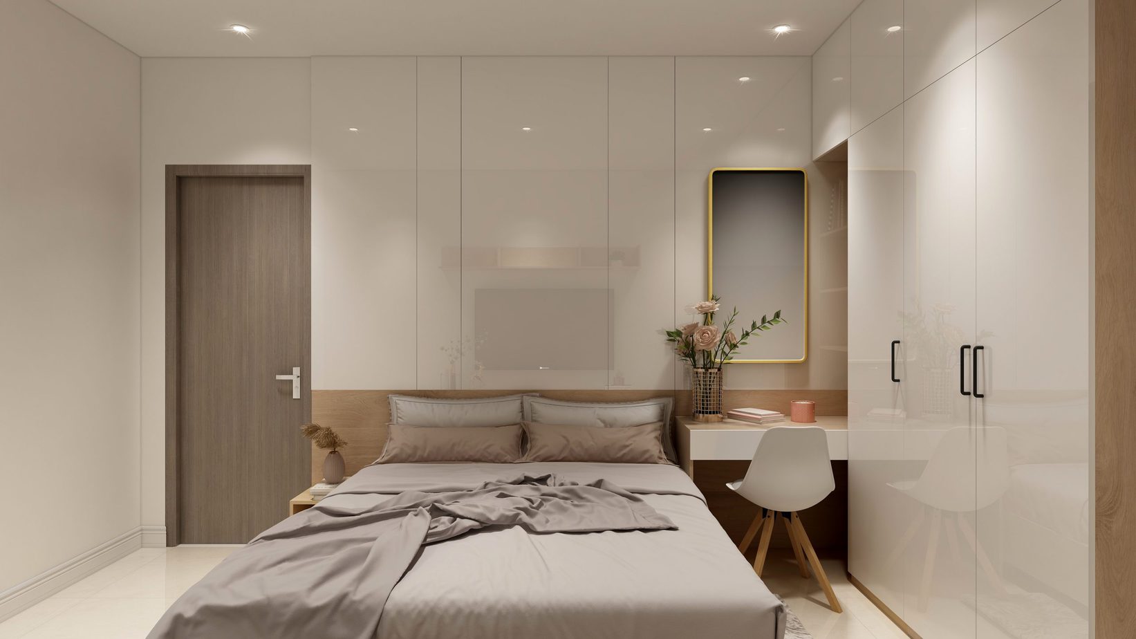 Thiết kế nội thất phòng ngủ cao cấp 22m2 – chung cư MeeyEco