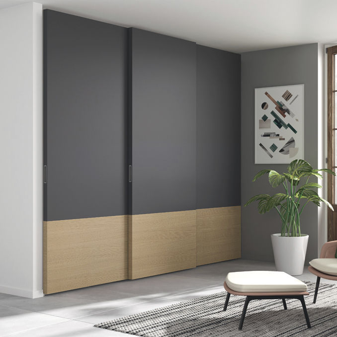 Mẫu tủ 3 cánh âm tường thiết kế theo phong cách tối giản, sử dụng các màu trung tính thể hiện tính cách tinh tế, nhã nhặn của gia chủ.