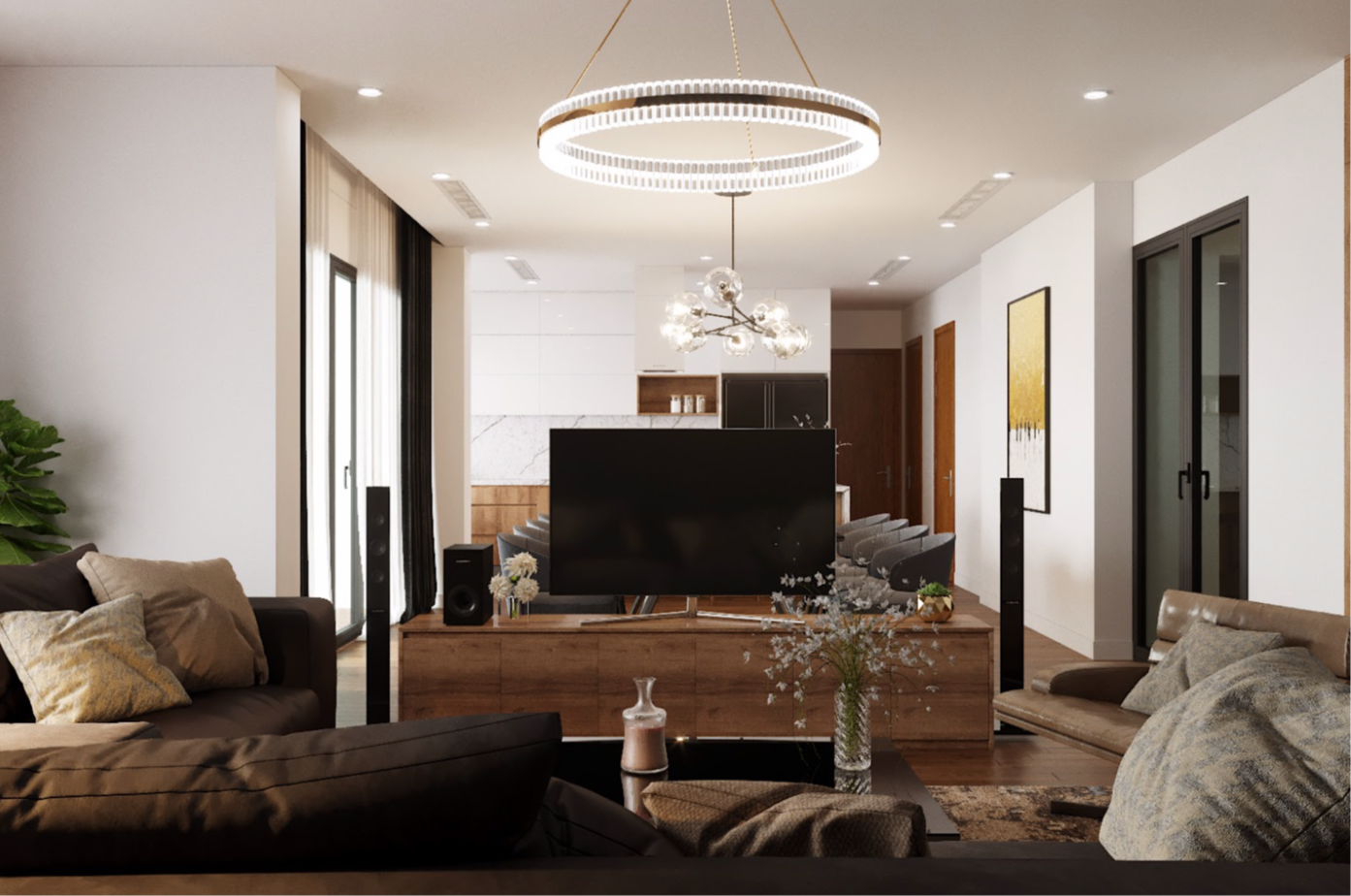 Ý tưởng thiết kế nội thất gỗ hiện đại phòng khách