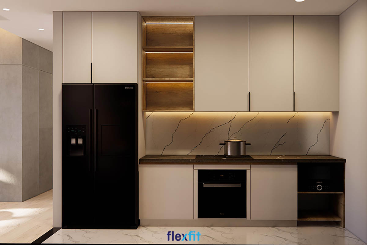 Tủ bếp Acrylic có độ bóng sáng cao