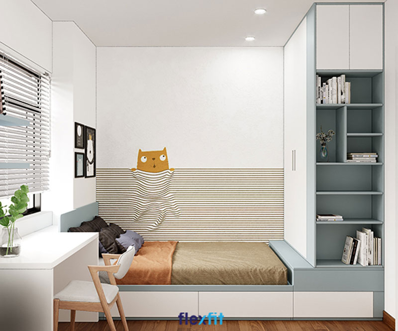 Thiết kế phòng ngủ không gian hẹp với tông màu Pastel nhẹ nhàng