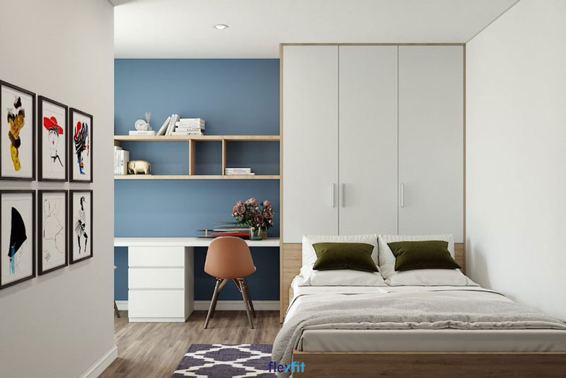 Tủ quần áo 3 buồng 3 cánh này có kích thước 3m, tích hợp giường ngủ cùng thiết kế kịch trần giúp tiết kiệm không gian tối đa. Tủ được làm bằng gỗ lõi MDF phủ Melamine cách âm, cách nhiệt tốt. Mẫu thiết kế tủ này rất phù hợp với những căn phòng hạn hẹp về diện tích.