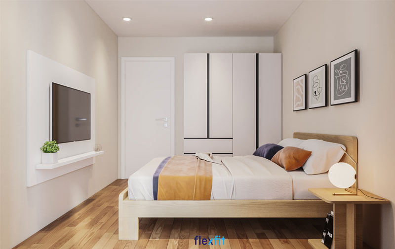 Mẫu tủ quần áo 4 cánh kích thước 2m có lõi từ MDF phủ Melamine chịu nhiệt tốt. Màu tủ trắng đồng bộ với màu nội thất chung trong phòng. Ngoài những ngăn chứa lớn, tủ còn được thiết kế thêm các ngăn kéo vô cùng hiện đại, tiện nghi.