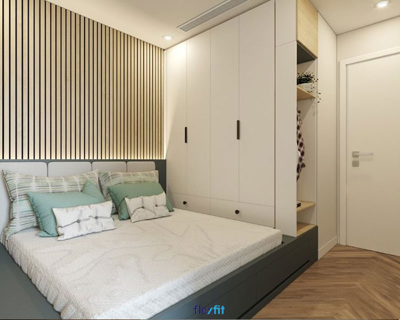 Mẫu tủ quần áo 4 cánh kích thước 2m thiết kế tiện lợi cho người sử dụng với gian tủ mở ngoài. Gam màu trắng phối hợp nâu vân gỗ của tủ rất phù hợp với không gian phòng ngủ hiện đại, ưa chuộng sự đơn giản.
