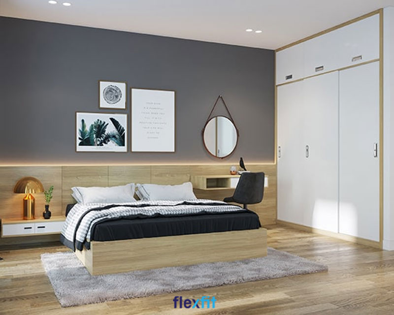 Tủ quần áo cánh lùa gỗ công nghiệp phổ biến với lối thiết kế đơn giản, tinh tế