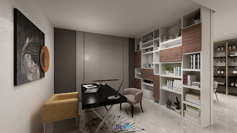 Mẫu bàn làm việc đẹp kích thước 60cm x 120cm thiết kế tối giản nhưng cuốn hút nhờ gam màu đen huyền bí cùng chân chéo kim loại hiện đại.