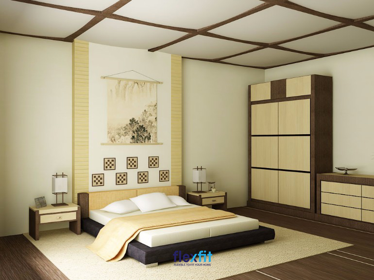Mẫu giường bệt được thiết kế mang đậm phong cách xứ sở hoa anh đào Nhật Bản tối giản nhưng tinh tế