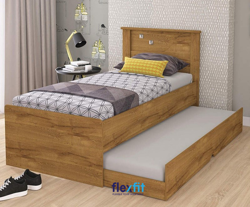 Mộc mạc, đơn giản với mẫu giường ngủ 2 tầng thấp bằng gỗ tự nhiên