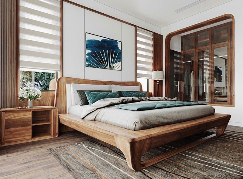 Tab đầu giường bằng gỗ tự nhiên