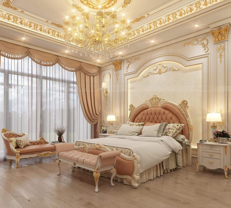 Mẫu thiết kế phòng ngủ theo phong cách tân cổ điển