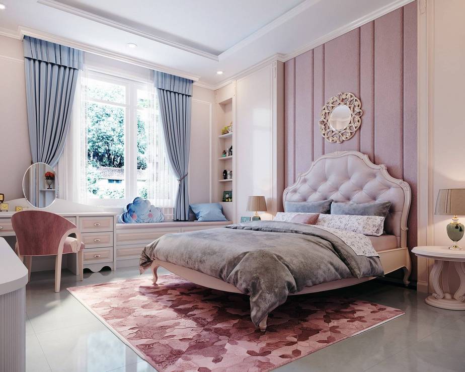 Nếu yêu thích phong cách tân cổ điển nhưng không muốn quá cầu kỳ bạn có thể tham khảo thiết kế này