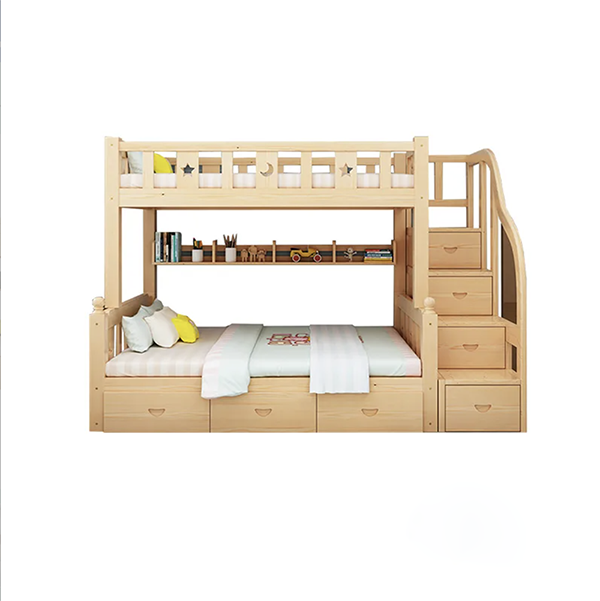 Mẫu thiết kế giường 2 tầng cho bé bằng gỗ thông đơn giản