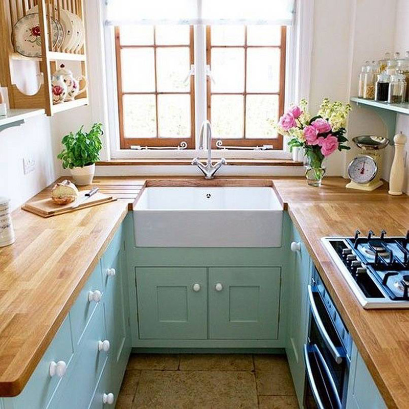 Căn bếp nhỏ trở nên gọn gàng thoáng đãng với phong cách Vintage